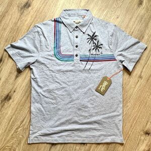 NWT Howler Brothers Rookery Polo Shirt Short Sleeve Mens Medium Blue Heather